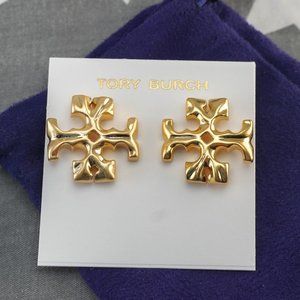 Tory Burch Roxanne Stud Earrings Medium in Tory Gold (Brand New with Dust Bag)